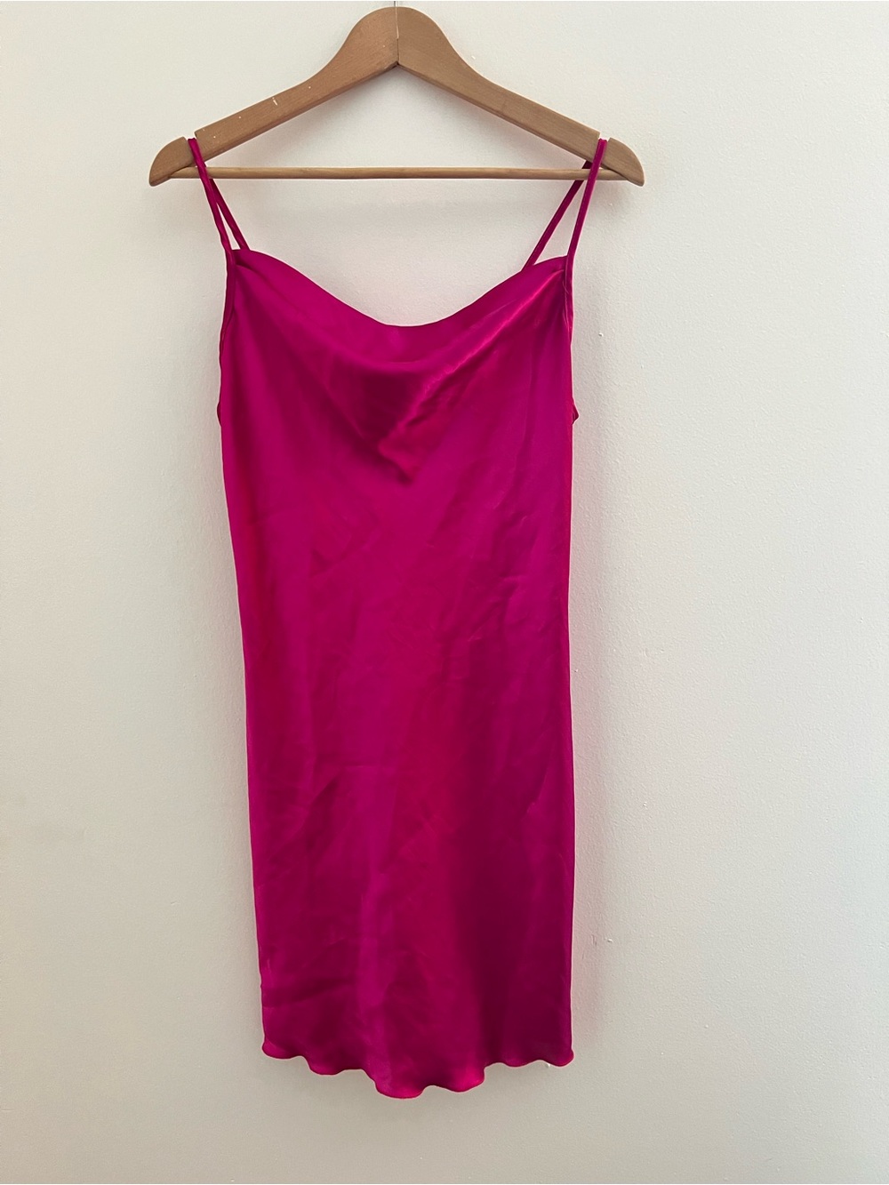 BEBE Fushia Satin Slip Dress Y2K 90s